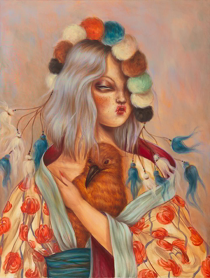 Miss Van 'Pompom Muse with Baby Chick'