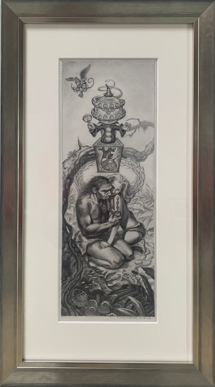 Todd Schorr 'The Hidden Neanderthal (Sketch)'