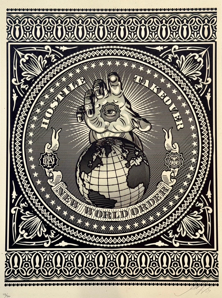 Shepard Fairey 'Hostile Takeover' (Red/Black version)