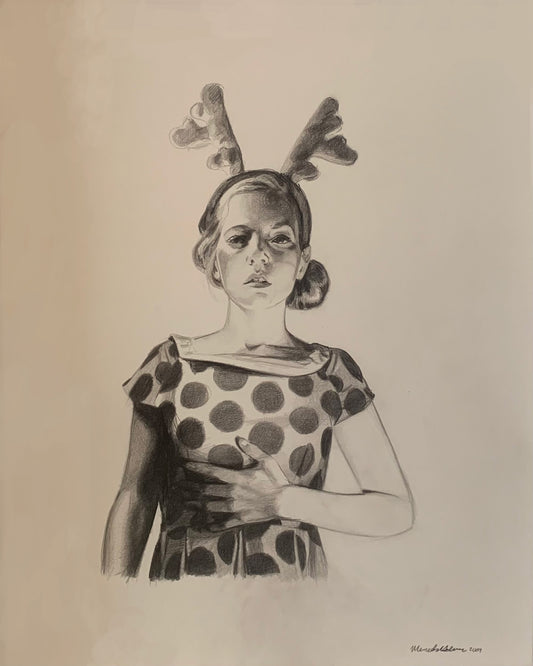 Mercedes Helnwein 'Melinda with Antlers'