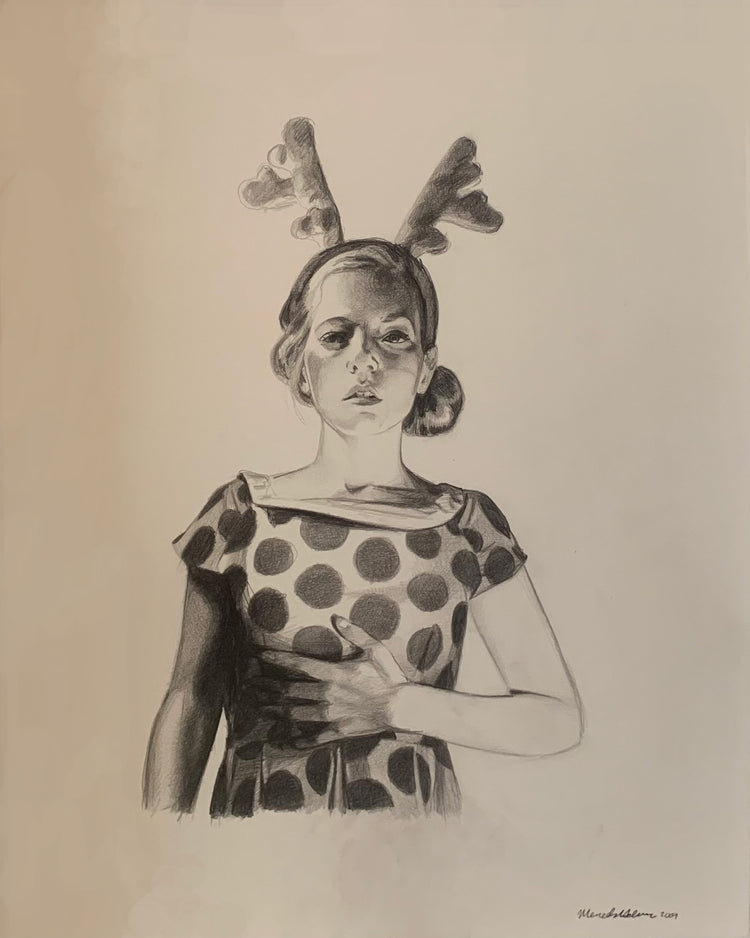 Mercedes Helnwein 'Melinda with Antlers'