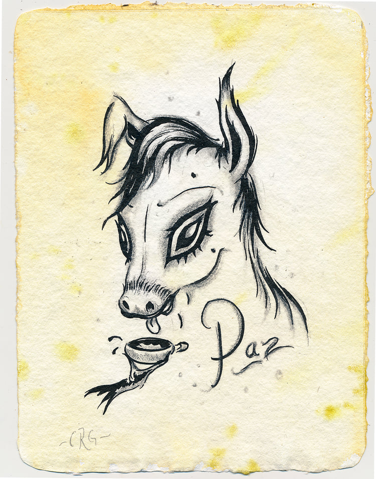Camille Rose Garcia 'Borges Drinks Coffee' & 'Paz Drinks Coffee'