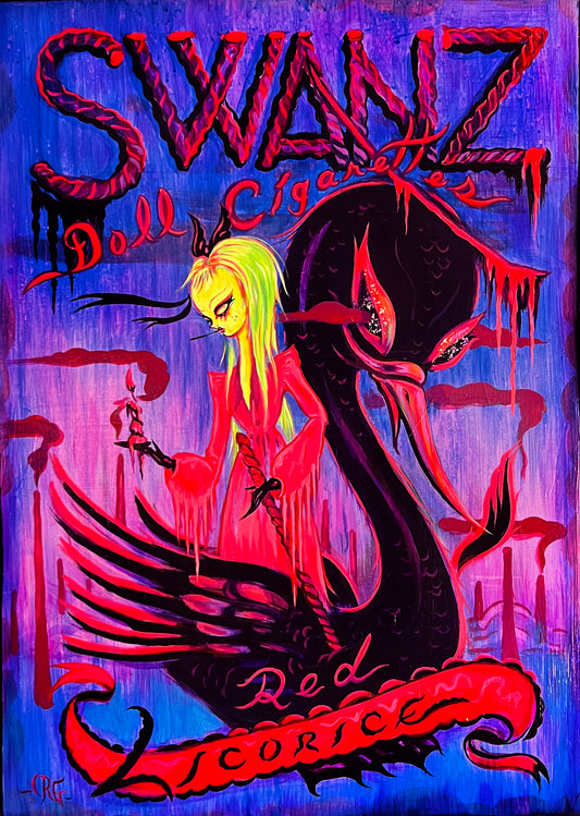 Camille Rose Garcia "Swanz Doll Cigarettes, Red Licorice" Ltd. Ed. Giclée on Paper