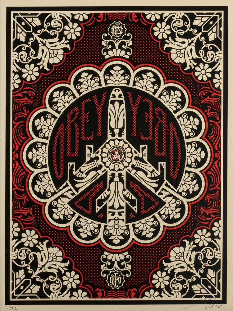 Shepard Fairey 'Peace Bomber (Red/Black Variant)'
