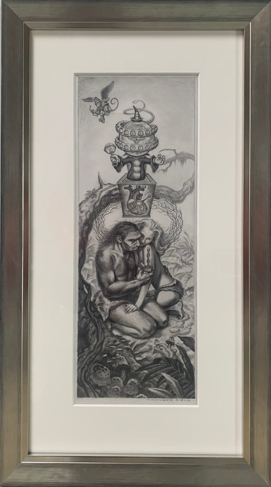 Todd Schorr 'The Hidden Neanderthal (Sketch)'